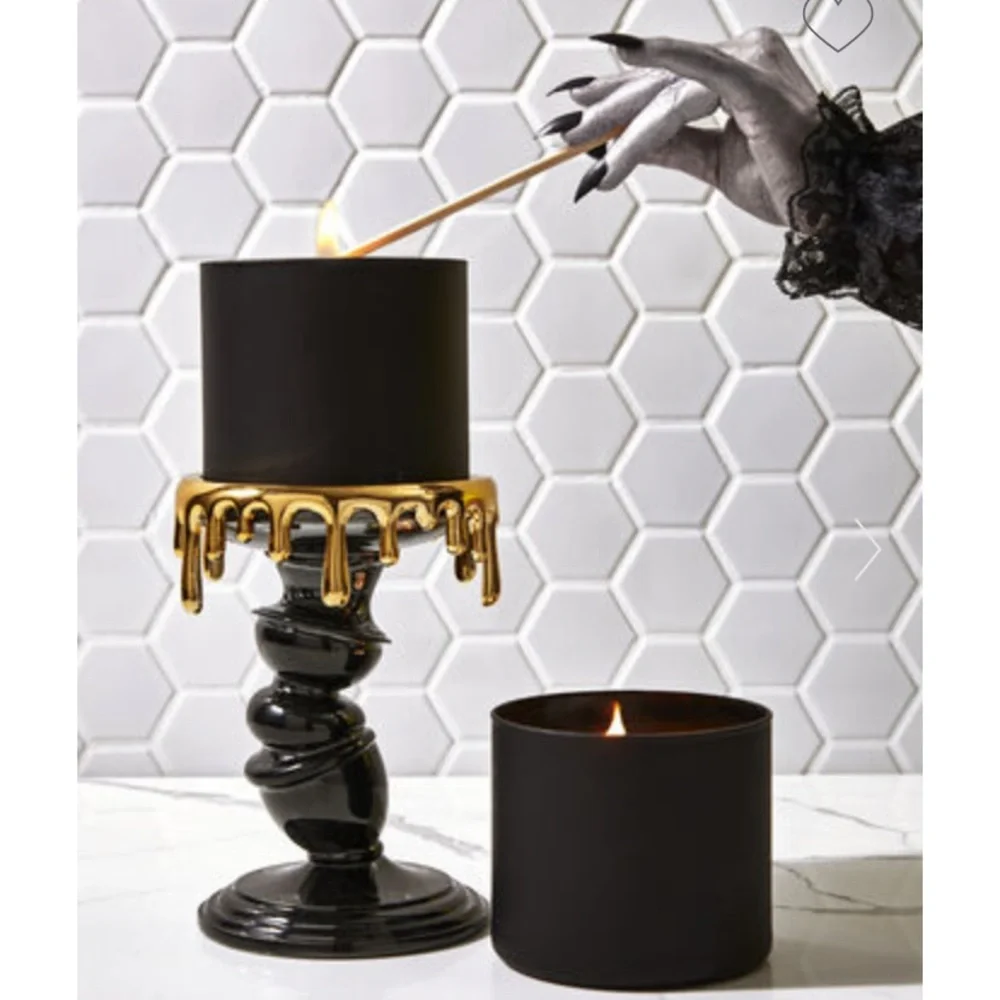 B&BW Wonky Tilted Pedestal 3-Wick Candle Holder